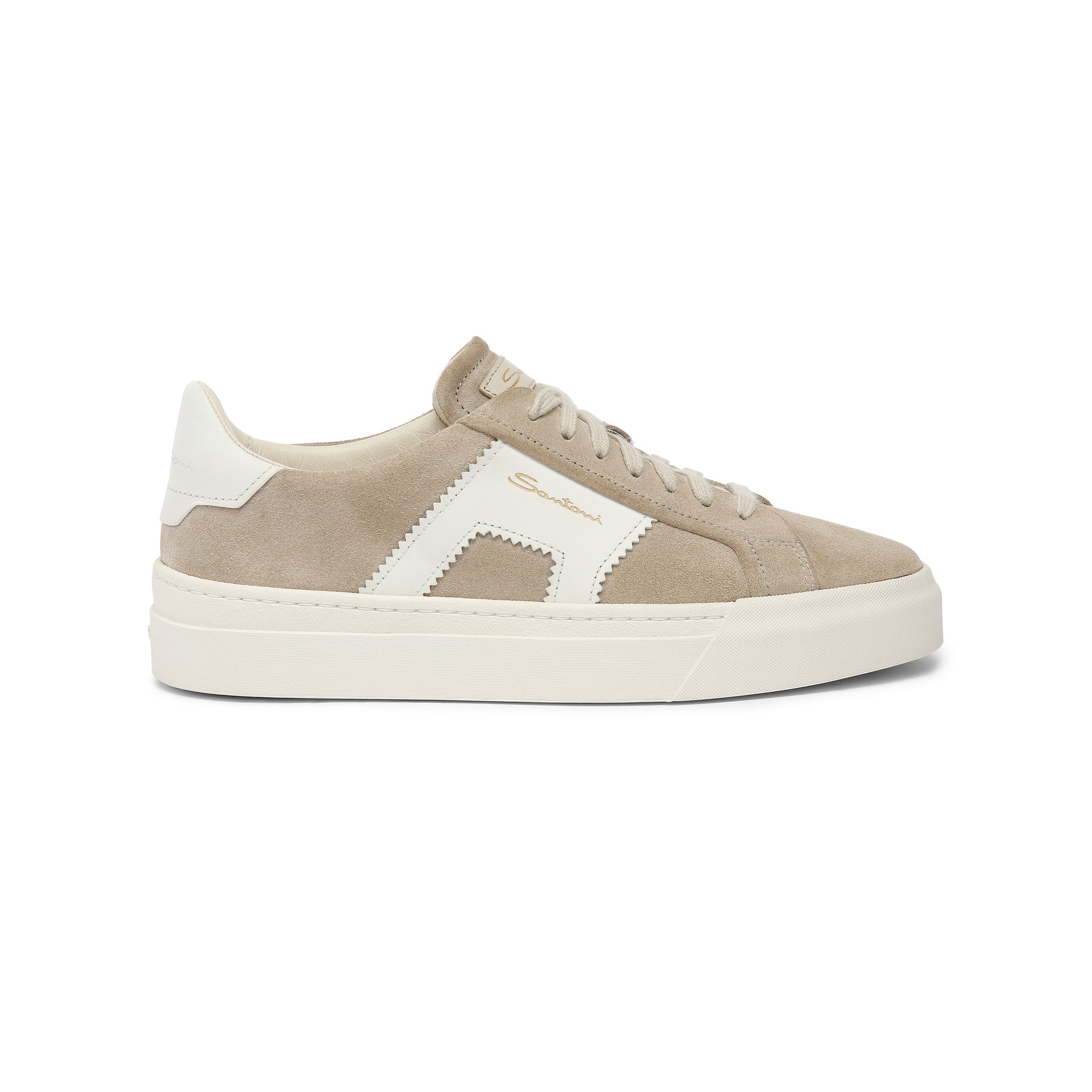 スニーカー Santoni \"Double Buckle\" sneakers Beige Santoni - Double Buckle White & Brown Sneaker | Mitchell Stores