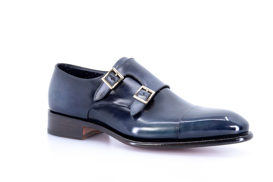 Double buckle hotsell leather shoes